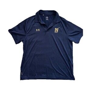 Under Armour Navy Midshipmen Polo Shirt XL Striped Game Day
